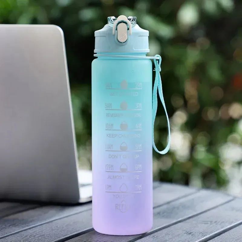 1 Liter Water Bottle Motivational Sport Water Bottle Leakproof Bottles Drinking Outdoor Travel Gym Fitness Jugs For Kitchen Cups