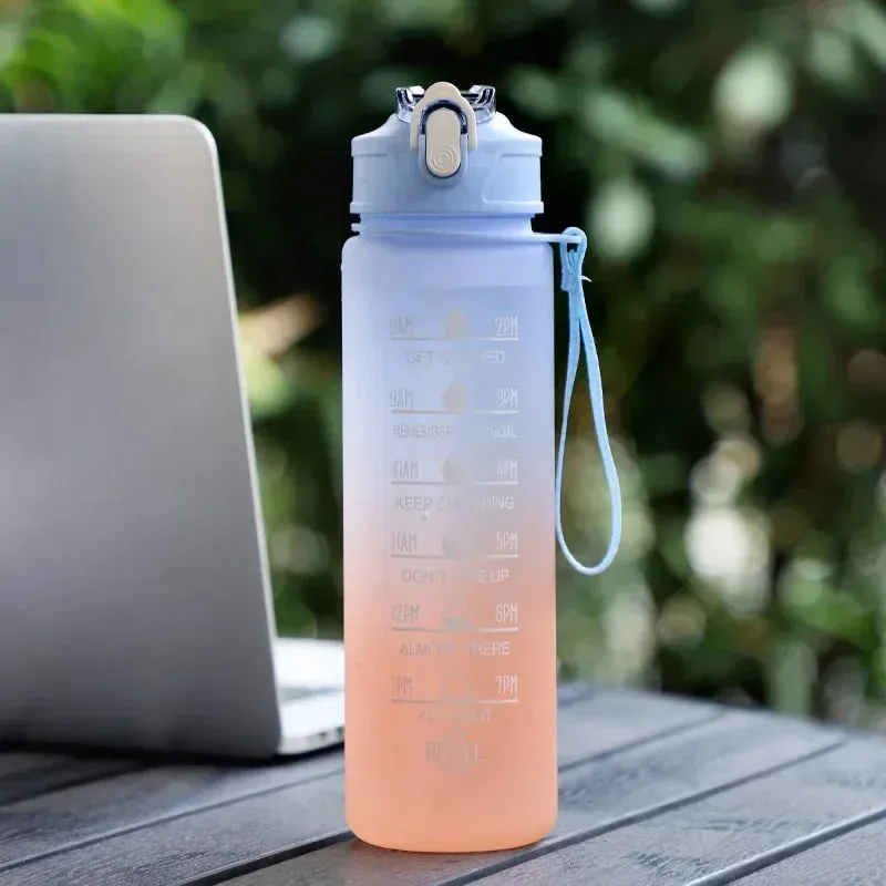 1 Liter Water Bottle Motivational Sport Water Bottle Leakproof Bottles Drinking Outdoor Travel Gym Fitness Jugs For Kitchen Cups