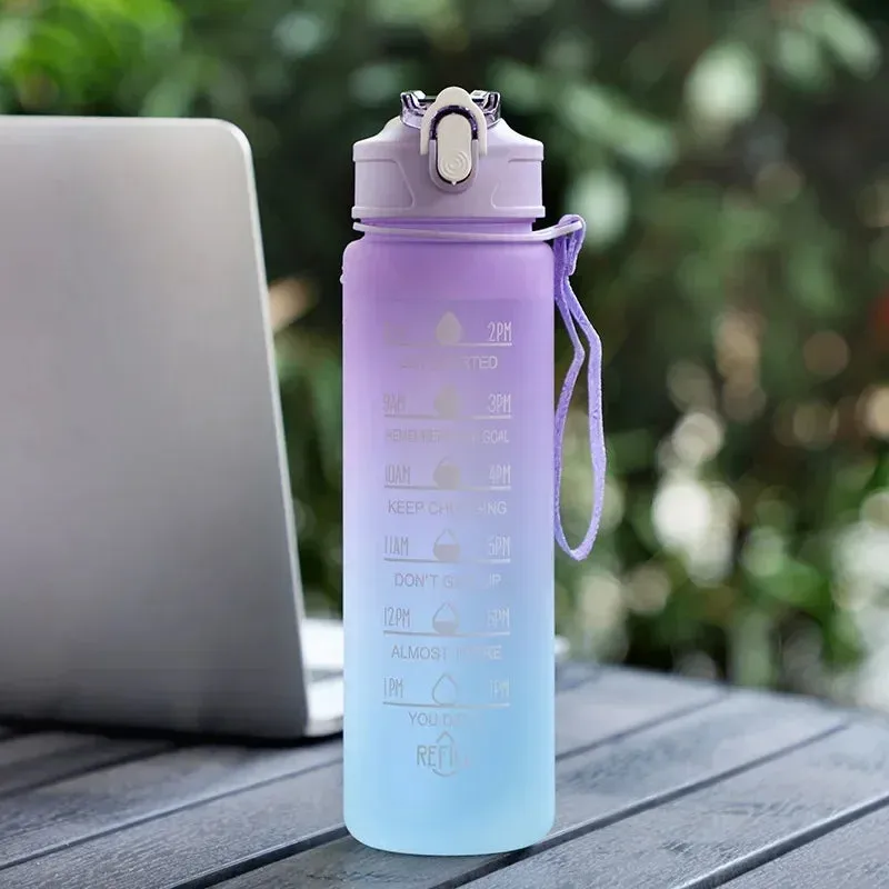 1 Liter Water Bottle Motivational Sport Water Bottle Leakproof Bottles Drinking Outdoor Travel Gym Fitness Jugs For Kitchen Cups