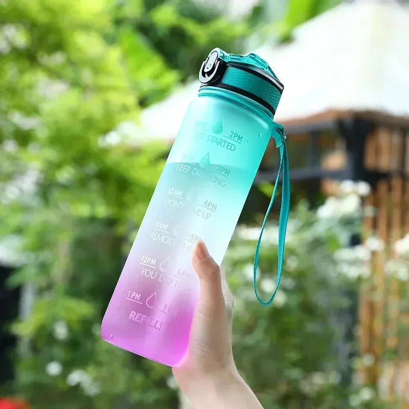 1 Liter Water Bottle Motivational Sport Water Bottle Leakproof Bottles Drinking Outdoor Travel Gym Fitness Jugs For Kitchen Cups