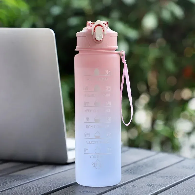 1 Liter Water Bottle Motivational Sport Water Bottle Leakproof Bottles Drinking Outdoor Travel Gym Fitness Jugs For Kitchen Cups