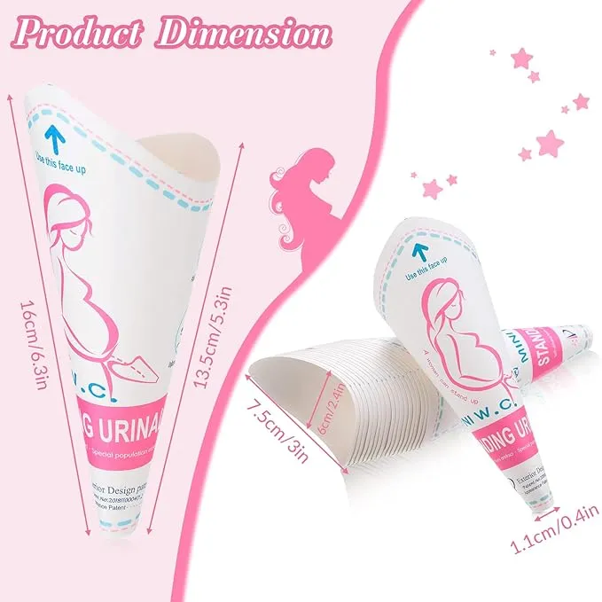 120 Pcs Disposable Female Urination Device Portable Girl Urinal Funnel Waterproof Standing Pee for Women Travel Cup Urine Pocket Toilet Camping Hiking Pregnant