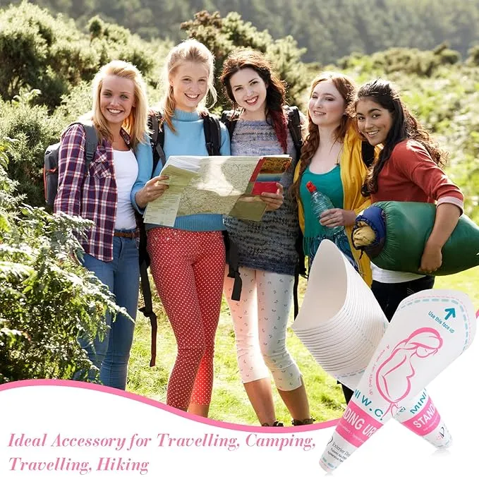 120 Pcs Disposable Female Urination Device Portable Girl Urinal Funnel Waterproof Standing Pee for Women Travel Cup Urine Pocket Toilet Camping Hiking Pregnant