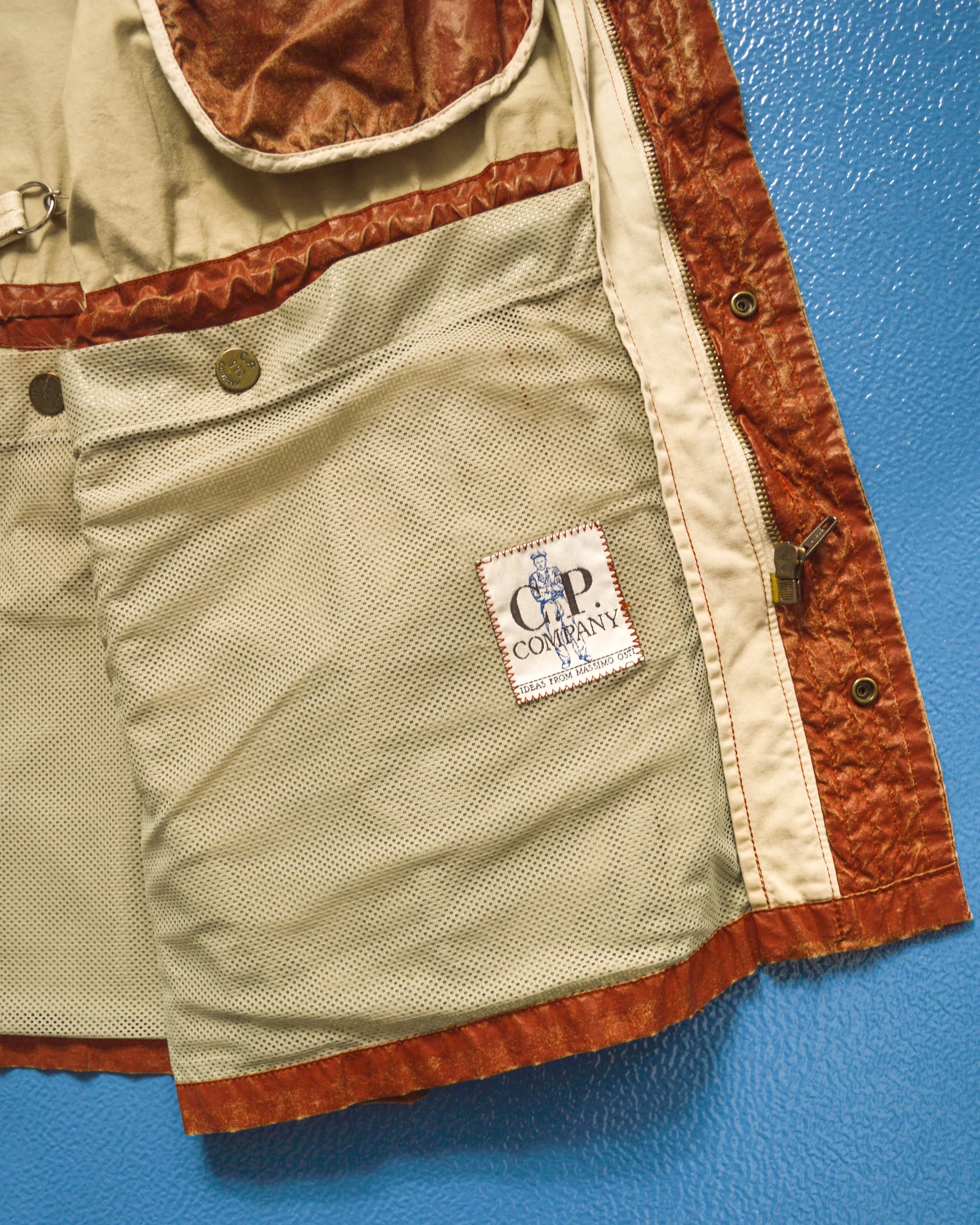 1990 Ideas from Massimo Osti Weathered Material Processed Cargo Jacket with Internal Carry Straps (~XXL~)