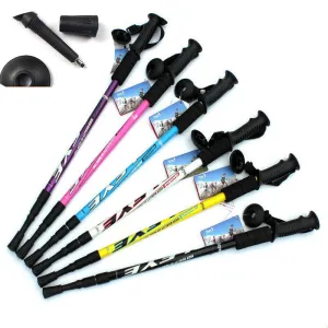1PC Adjustable AntiShock Trekking Hiking Walking Stick Pole 3-section 66cm-135cm/ 26 " to 53 " with Drop