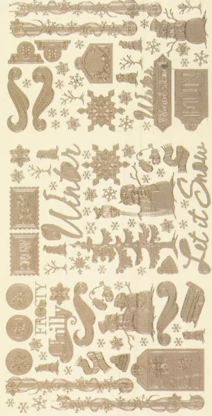 2001SB - Winter - scrapbook stickers - silver - Dazzles Stickers