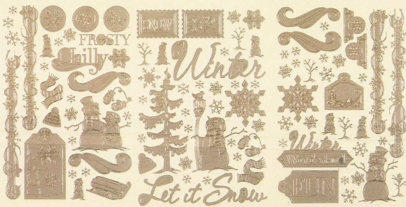 2001SB - Winter - scrapbook stickers - silver - Dazzles Stickers