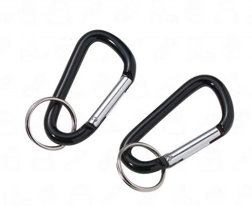 281 ROTHCO 60MM ACCESSORY CARABINER W/  KEY RING -2PK Aluminum
