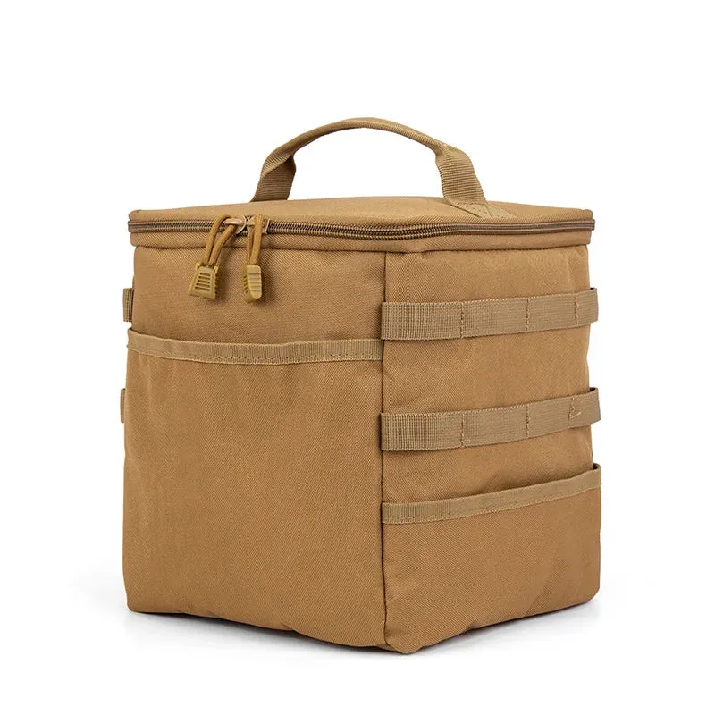 30L Large Capacity Camping Kitchen Storage Bag – Canvas Organizer for Gas Stove, Lamps, and Pots