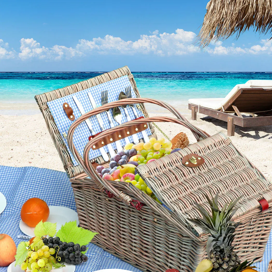 4 Person Picnic Basket Baskets Set Outdoor