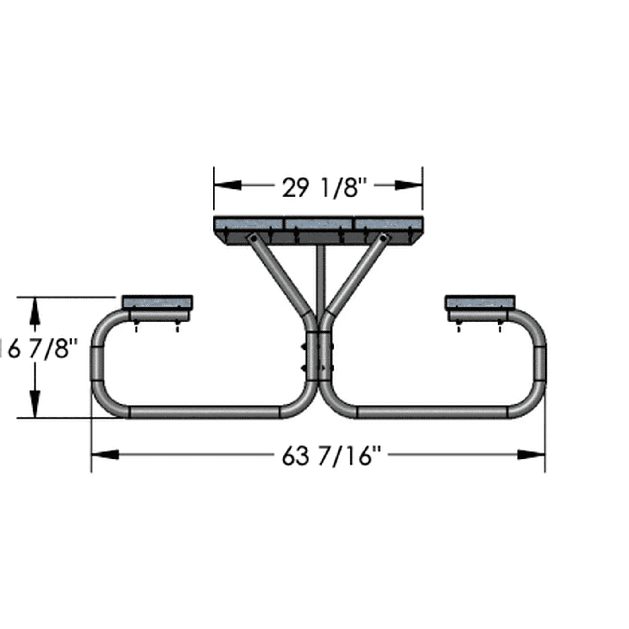 8' Metal Picnic Table