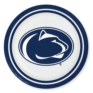 8 pack- 8" White & Blue Penn State Plates