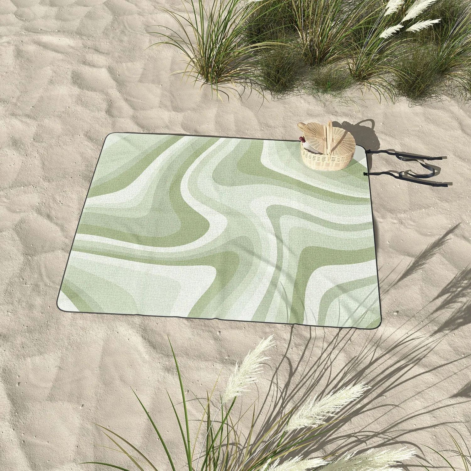 Abstract Wavy Stripes LXXVIII Picnic Blanket