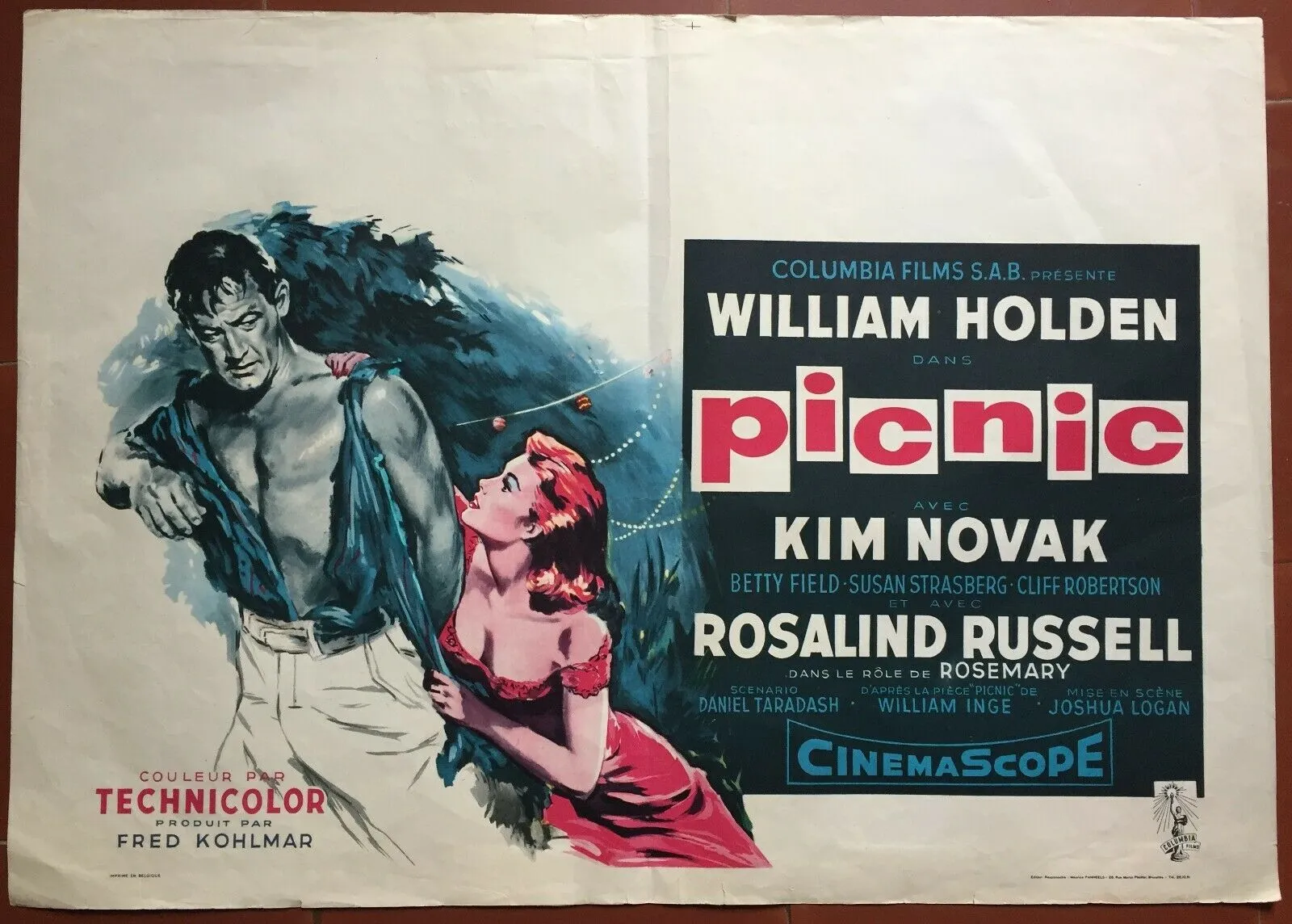 Affiche Belge PICNIC Joshua Logan KIM NOVAK William Holden 38x53cm