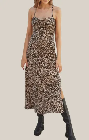 AIDA NATURAL ANIMAL PRINTED MIDI DRESS