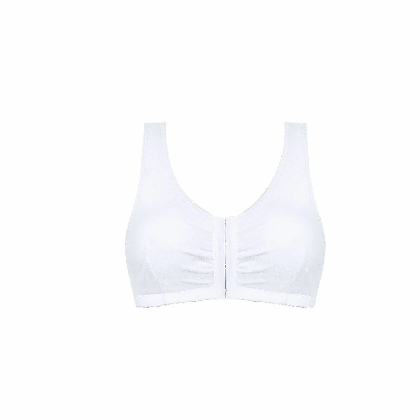 Amoena Fleur Wire Free Front Closure Pocketed Mastectomy Bra - White 44672