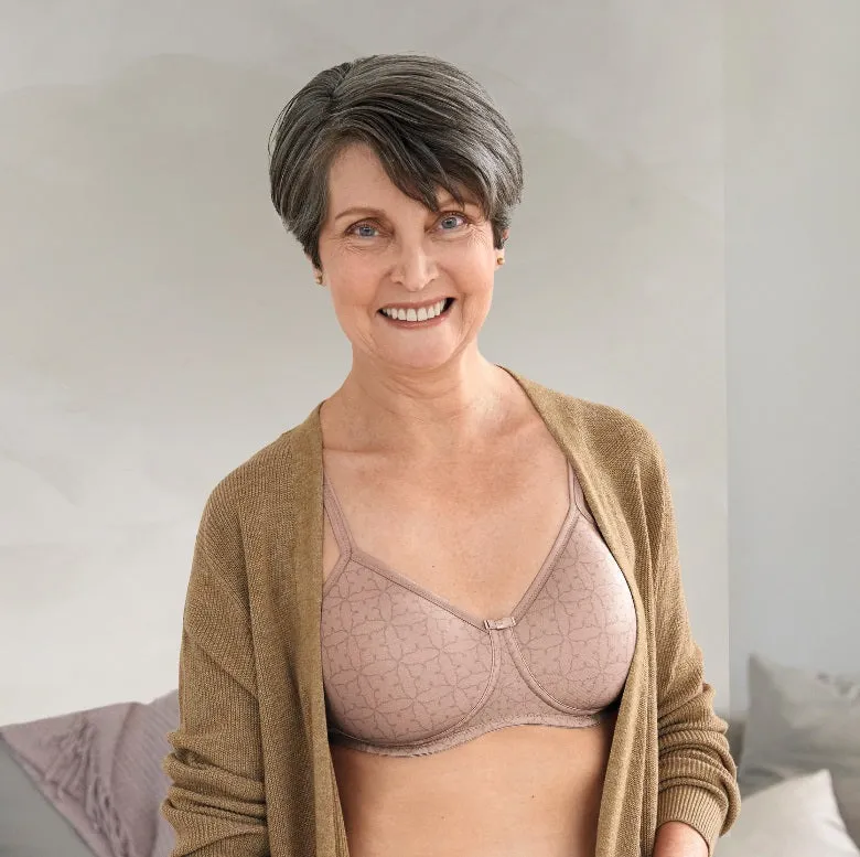Amoena Lola Padded Wire Free Pocketed Mastectomy Bra - light taupe / dark taupe 44626