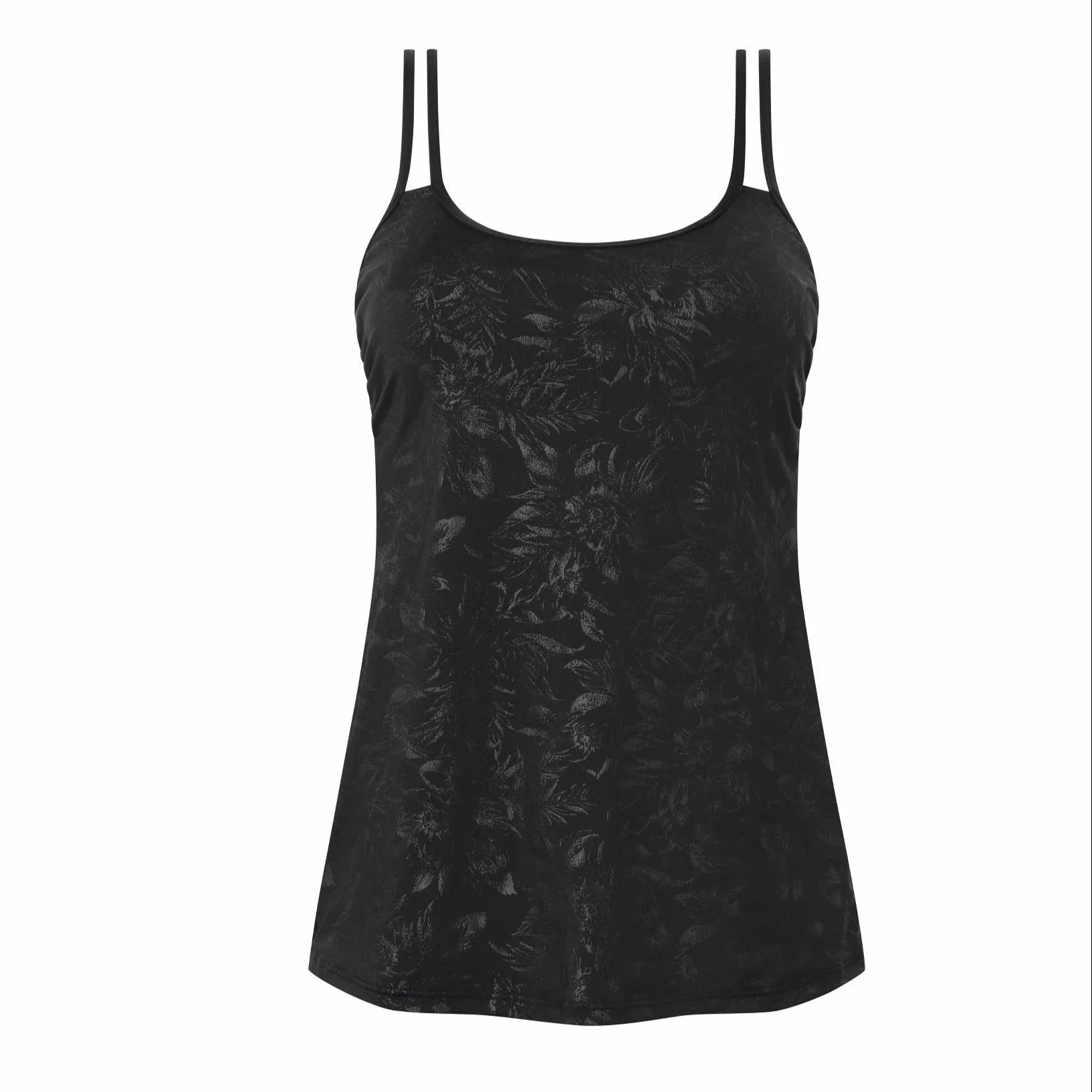 Amoena Manhattan Non Wired Pocketed Mastectomy Tankini Top - Black 71421