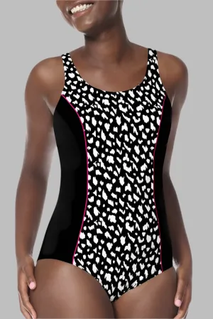 Amoena Manila Full Bodice One-Piece Pocketed Mastectomy Swimsuit - Black - 71656
