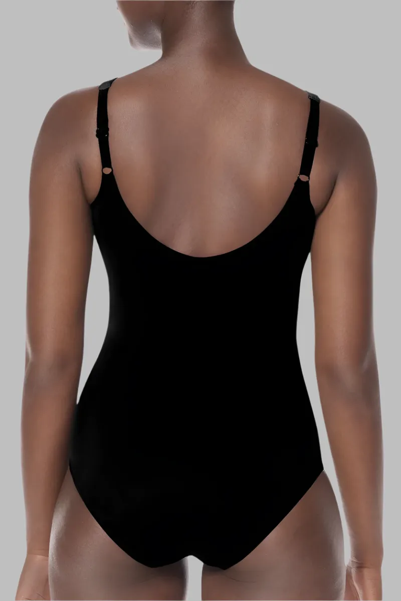 Amoena Manila Full Bodice One-Piece Pocketed Mastectomy Swimsuit - Black - 71656