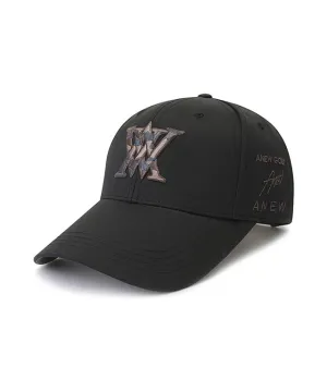 ANEW Golf: Logo Pattern Embroidery Ball Cap - Black