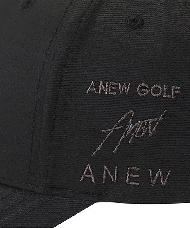 ANEW Golf: Logo Pattern Embroidery Ball Cap - Black