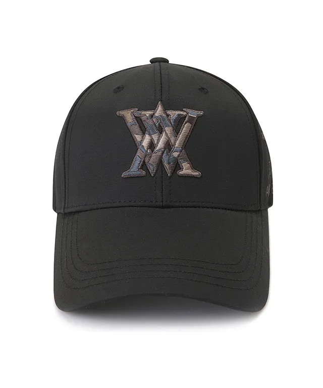 ANEW Golf: Logo Pattern Embroidery Ball Cap - Black