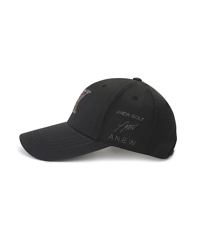 ANEW Golf: Logo Pattern Embroidery Ball Cap - Black