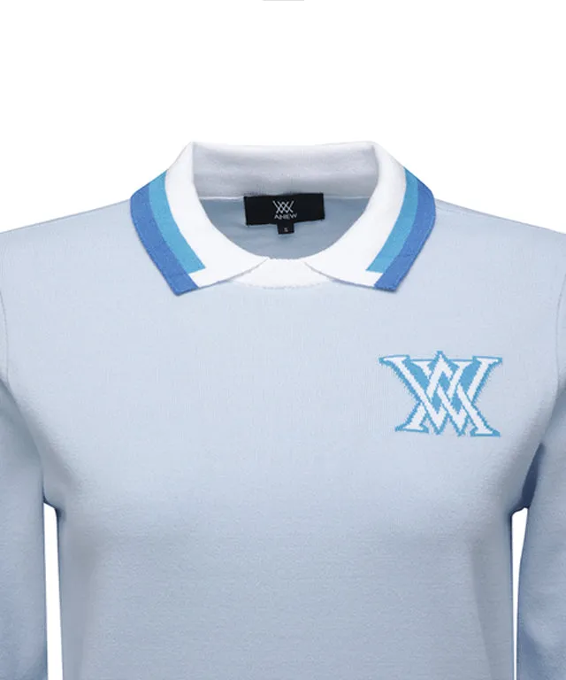 ANEW Golf: Women Logo Combination Pastel Sweater - Sky Blue