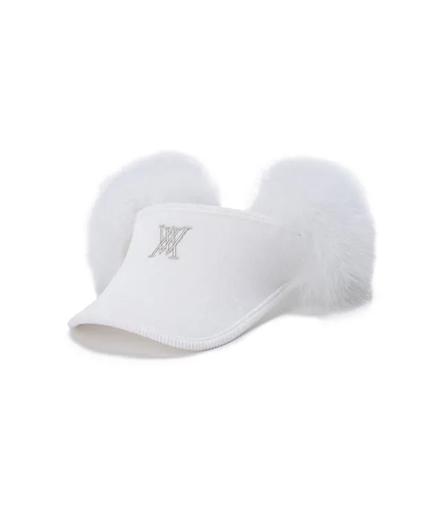 ANEW Golf: Women's Real Fur Snow Winter Visor - Off White