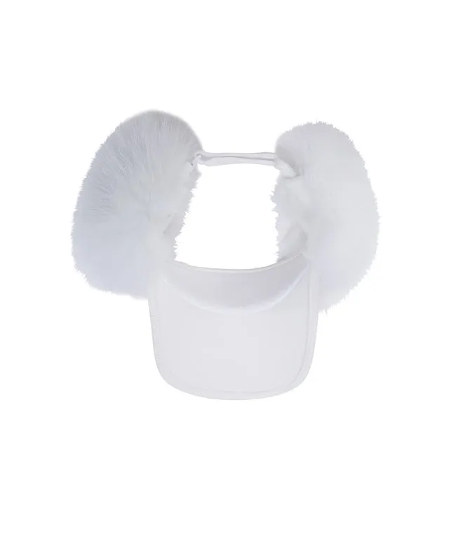 ANEW Golf: Women's Real Fur Snow Winter Visor - Off White