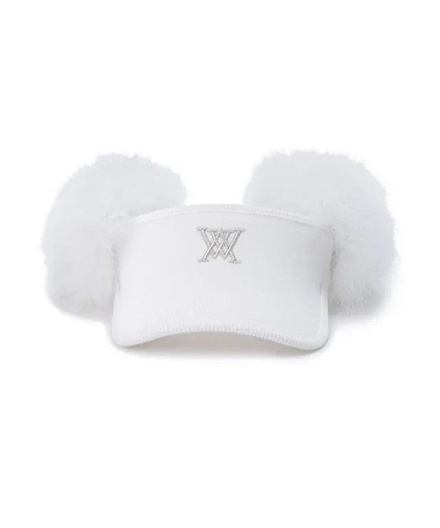 ANEW Golf: Women's Real Fur Snow Winter Visor - Off White