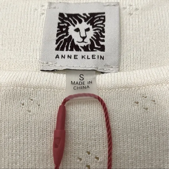 Anne Klein Striped Sweater | Ivory / Cream Blue | Size S