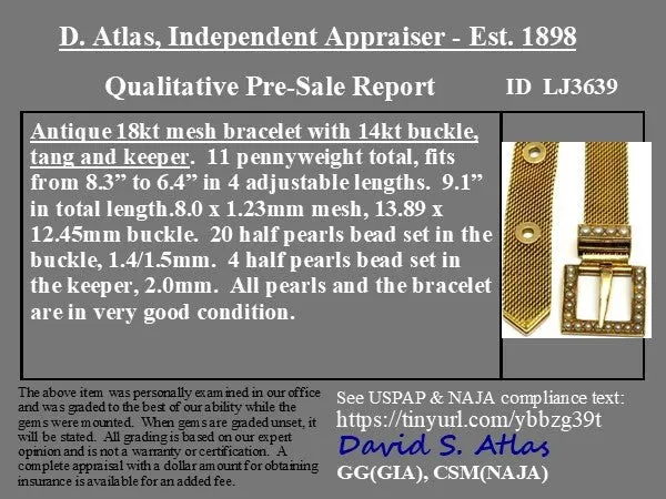Antique Gold Mesh Buckle Bracelet