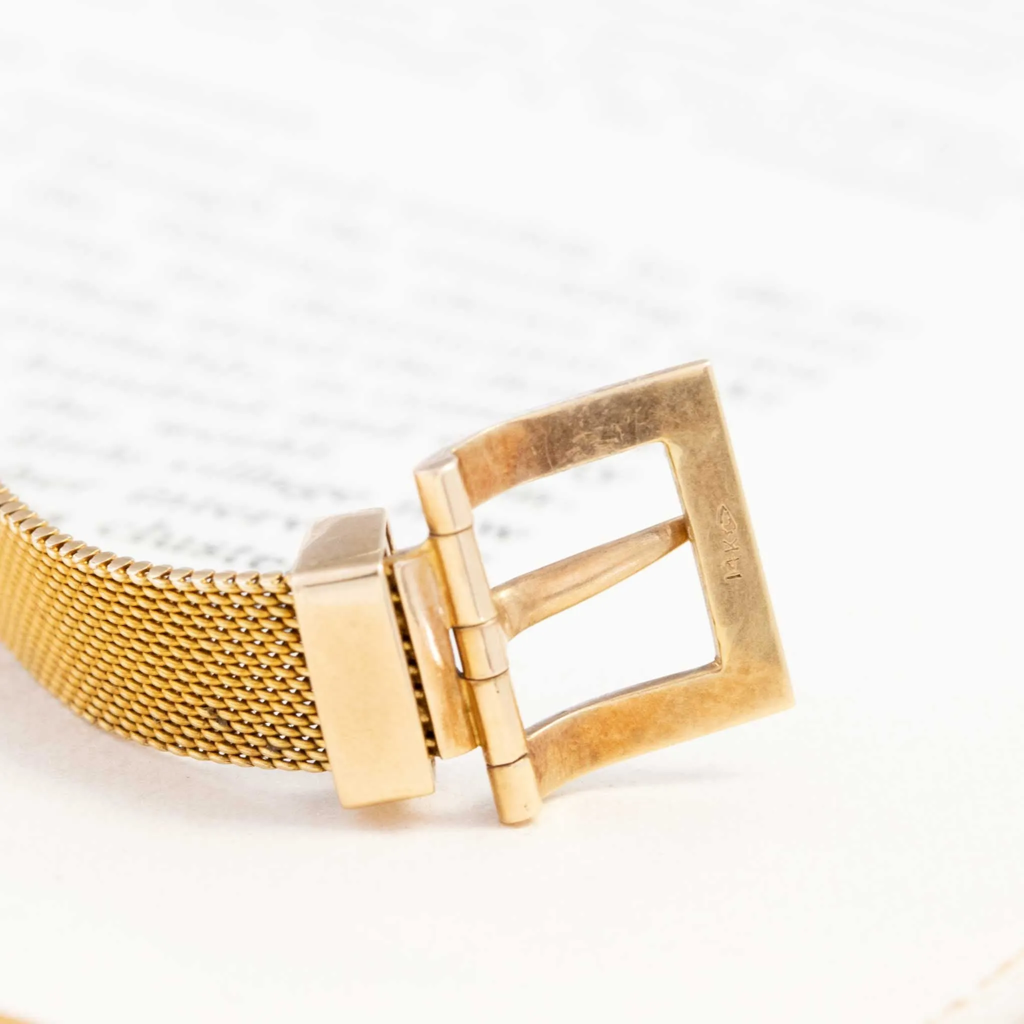 Antique Gold Mesh Buckle Bracelet