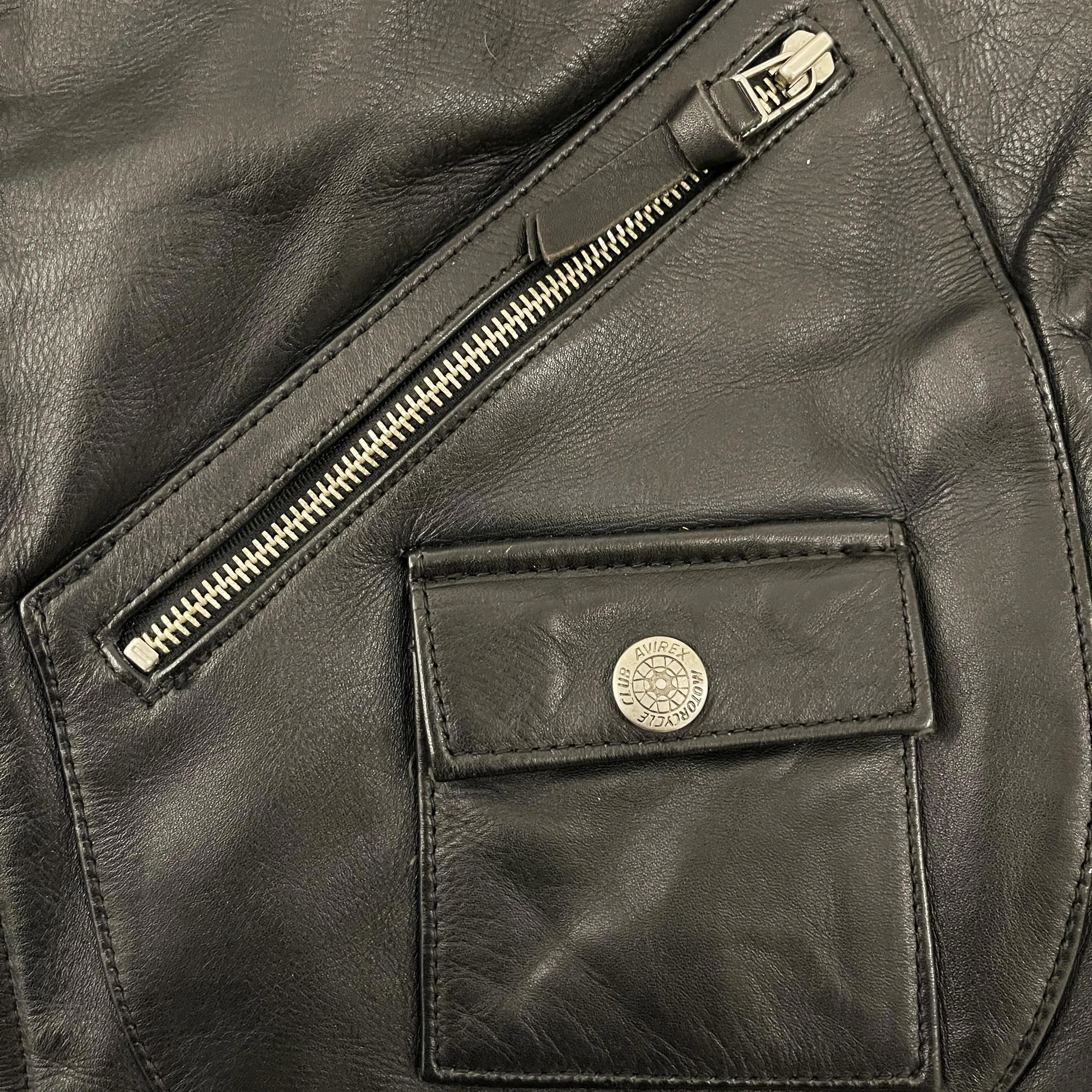Avirex Cold War Leather Biker Motorcycle Jacket - S