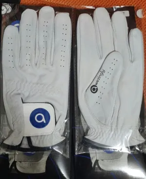 Awezingly Premium Quality Cabretta Leather Golf Glove for Men - White (M/L) - ONLINE ONLY