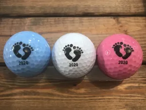 Baby Feet golf balls - Baby announcement