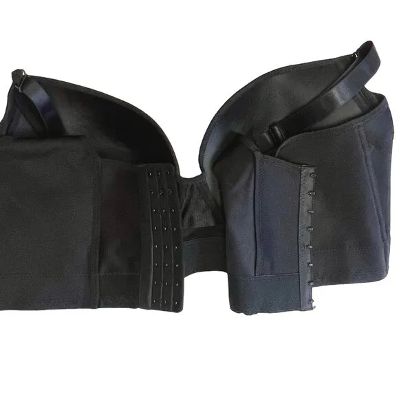 Back Smoothing Full Coverage Bra Size 48/50 E Adjustable Straps Black New