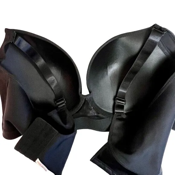 Back Smoothing Full Coverage Bra Size 48/50 E Adjustable Straps Black New