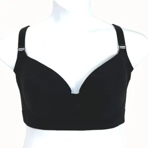 Back Smoothing Full Coverage Bra Size 48/50 E Adjustable Straps Black New