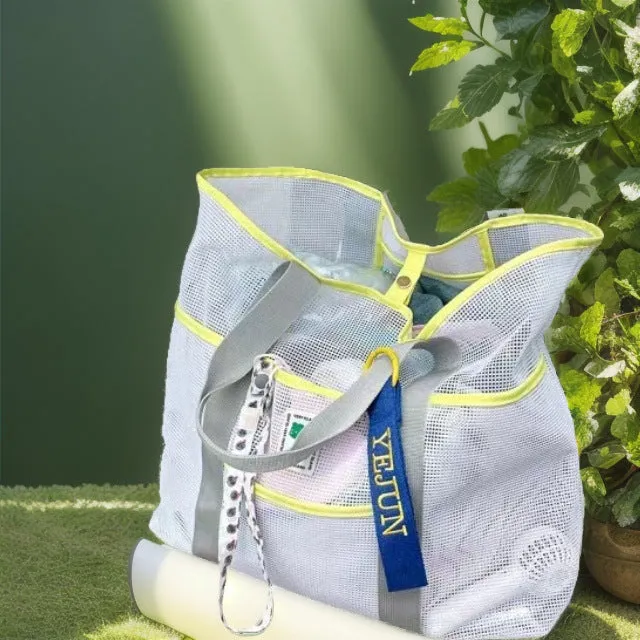 Beach Bag: Summer Large Capacity Outdoor Seaside Toiletry Bag Swimming Fitness Portable Storage Mesh Bag C-240506-1