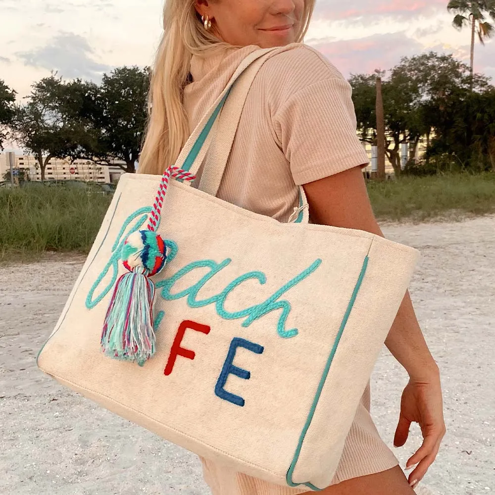 Beach Life Tote Bag, Beige