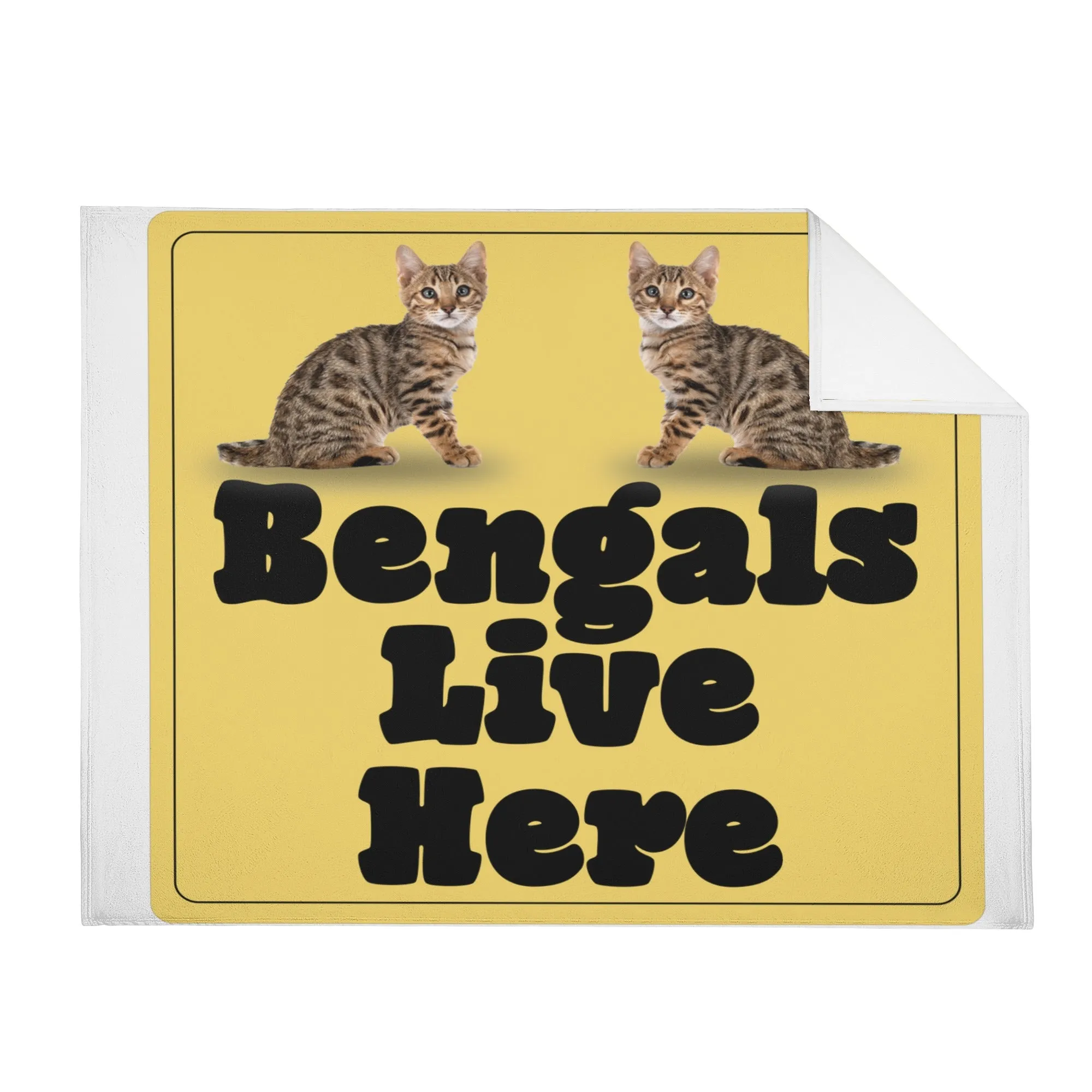 Bengals Live Here Horizontal Flannel Breathable Blanket 4 Sizes