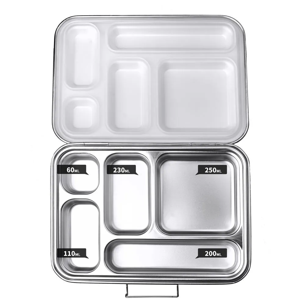 Bento Lunch Box 5 - Stainless Steel - Leak Proof