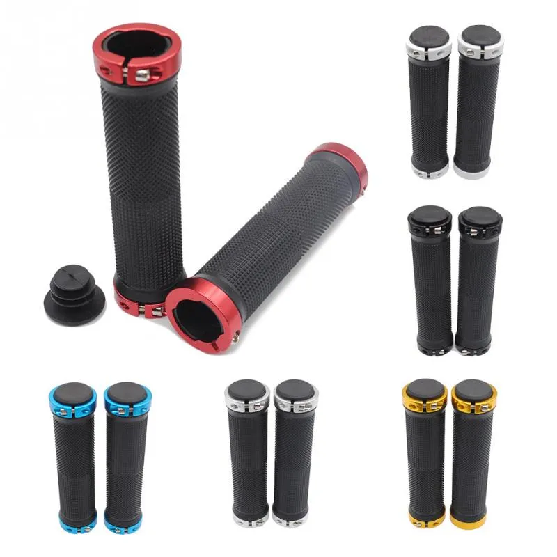 Bike Bicycle Handlebar Grips 1 pair - Double Lock-On, Golden