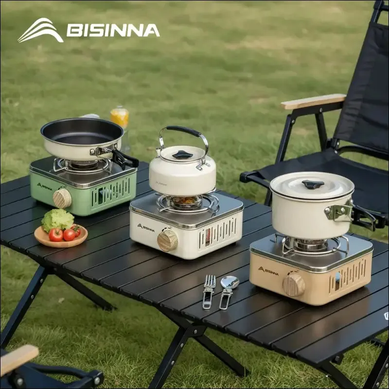 Bisinna camping gas stove 2800w high firepower portable cassette furnace outdoor gas burner picnic