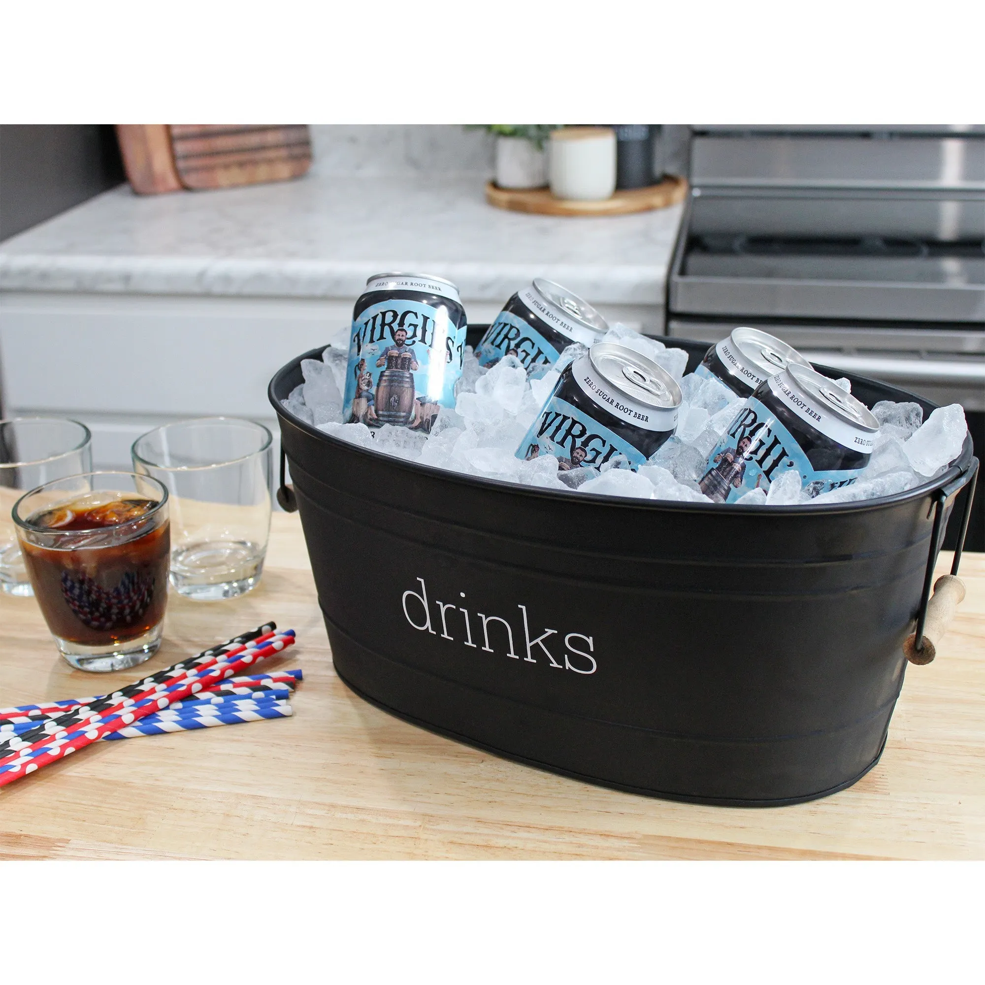 Black Enamelware Drinks Tub (Case of 6)