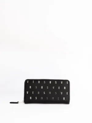 Black Monogram Embellished Wallet
