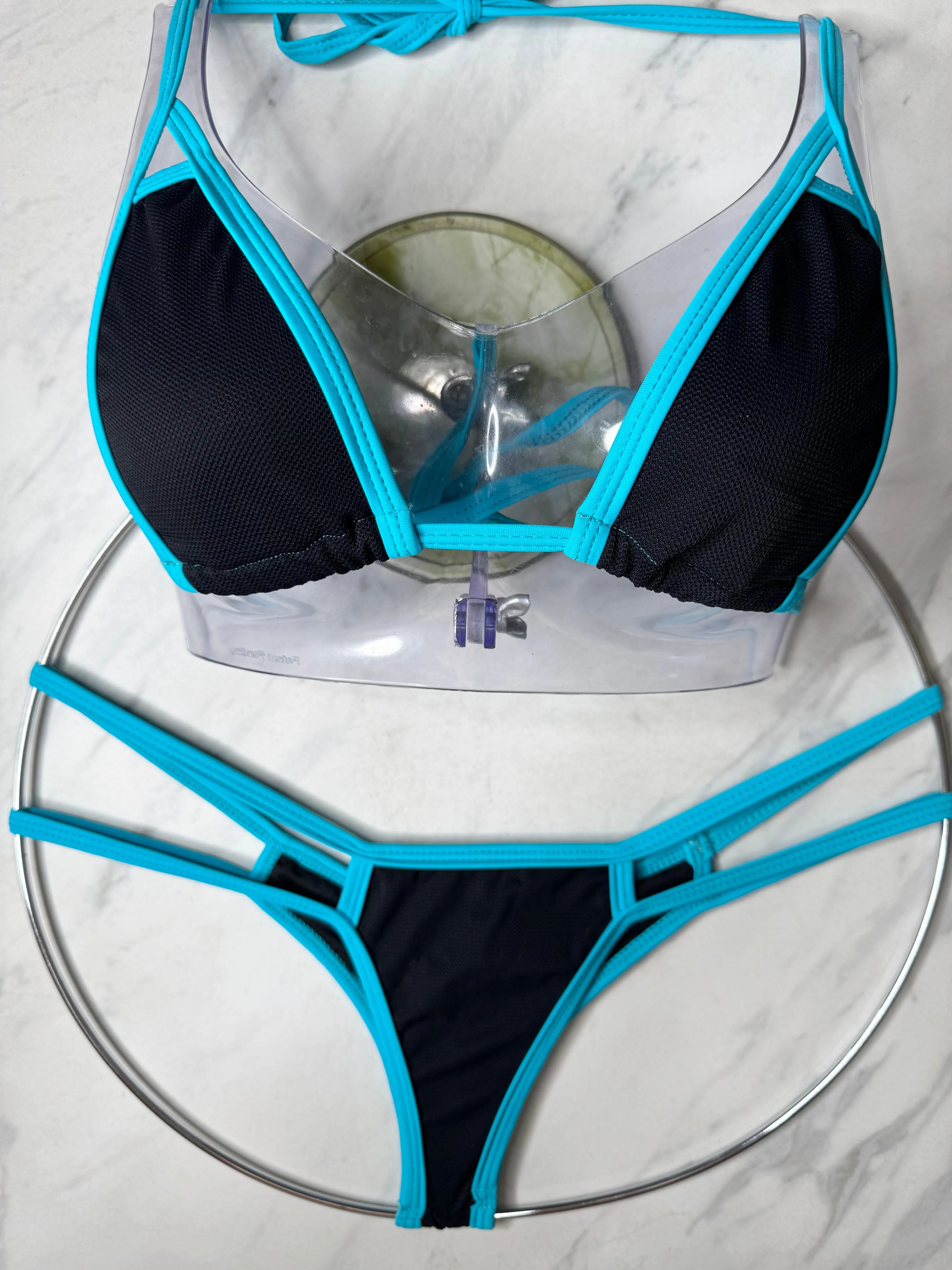 Black with Turquoise Trim Micro Bottom